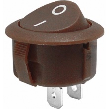 Przełącznik kołyskowy okrągły brązowy R5 0-1 10A (EL13010)